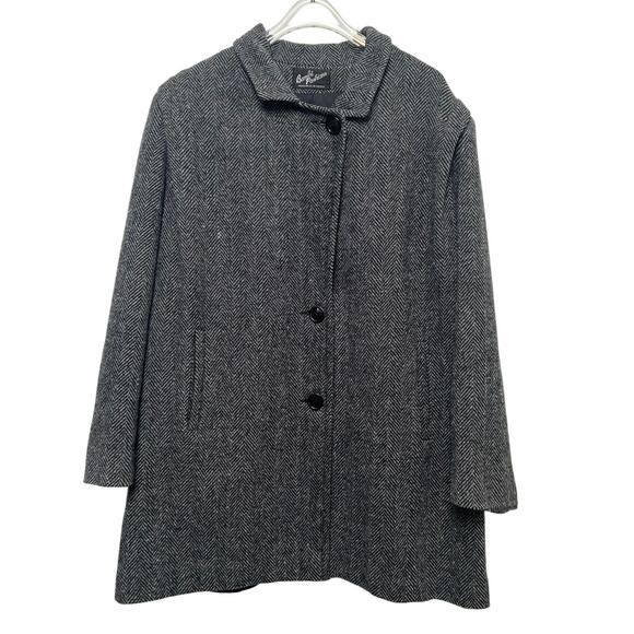 Vintage 60s Bambi Fashions Herringbone A-Line/Mod/Swing Coat - Picture 1 of 8